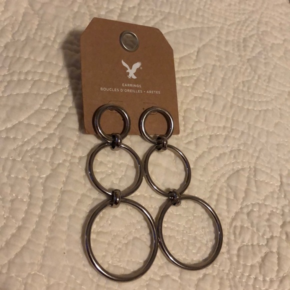 American Eagle Outfitters Jewelry - AE Triple Loop Silver Earrings